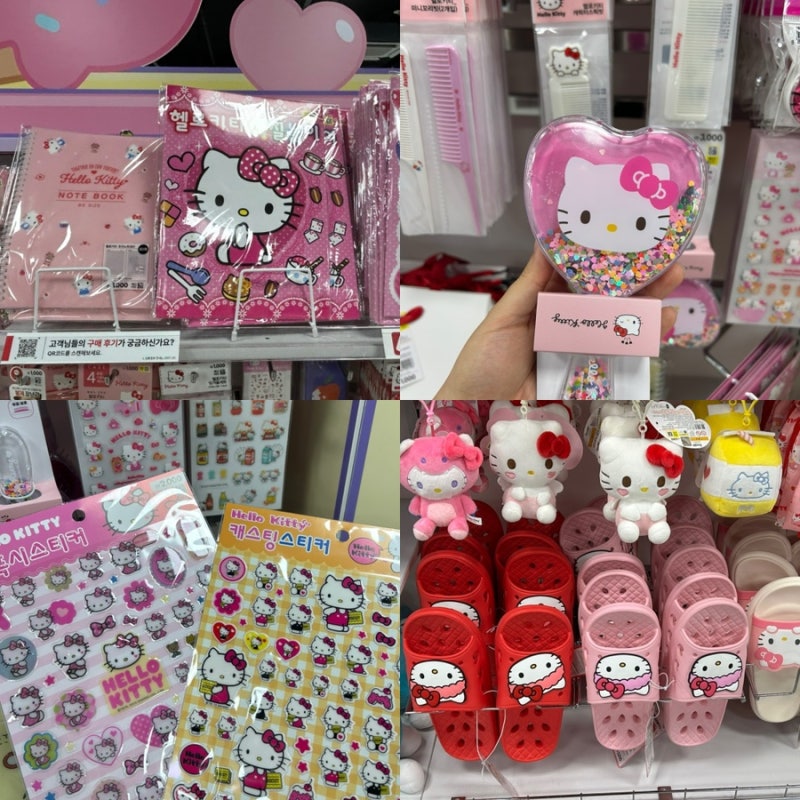 다이소 헬로키티 신상정보 키티 투명 파우치, 키티키링, 키티빗, 헬로키티 스티커 등 핫템모....