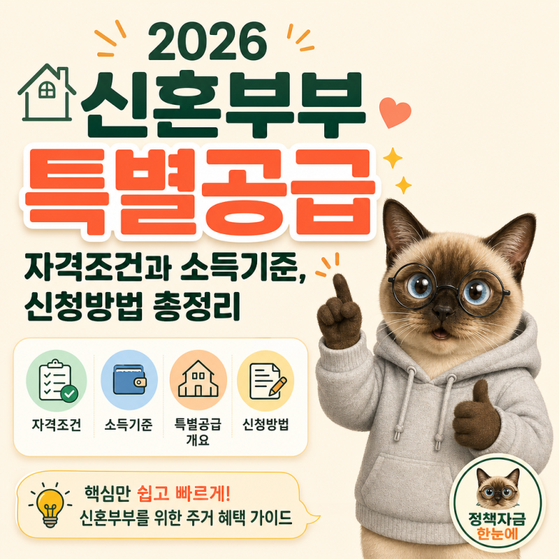 2026 신혼부부 특별공급 자격조건과 소득기준, 신청방법 총정리