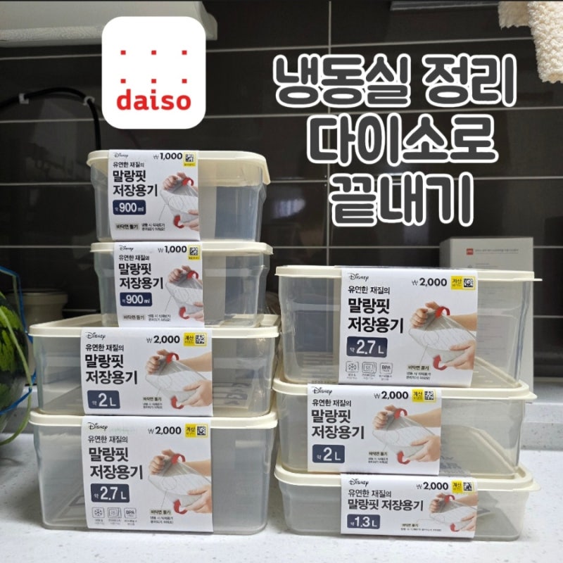 다이소 냉동용기로1~2인 가구 냉동실 정리하기
