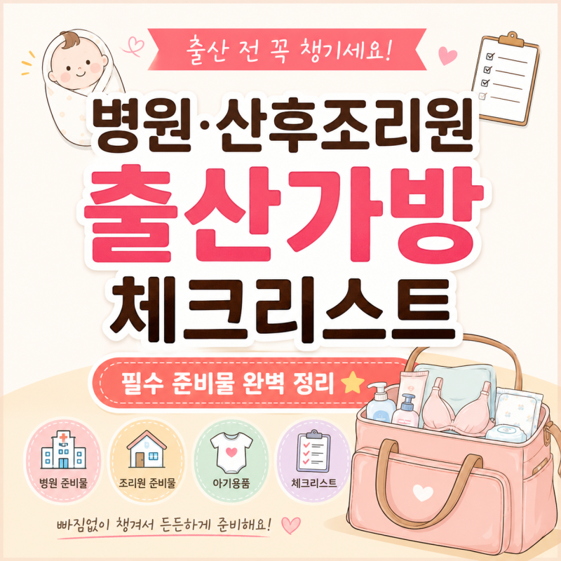 병원·산후조리원 출산가방 체크리스트｜필수 준비물 완벽 정리