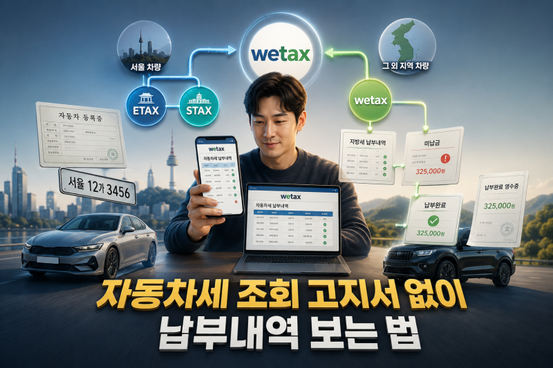 자동차세 조회 고지서 없이 납부내역 보는 법