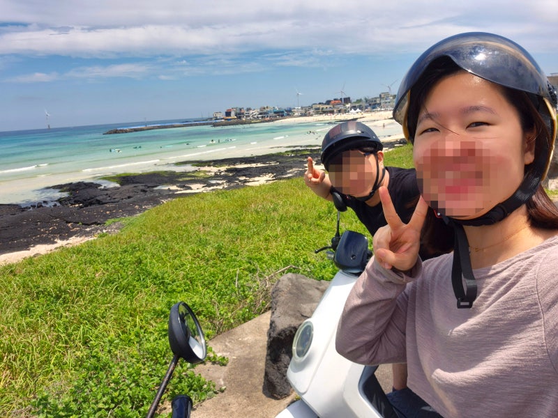 [제주도 여행 2일차] 제주의 낭만을 온몸으로 느꼈던 해안도로 라이딩 (꽃길만걷차 전기스쿠....
