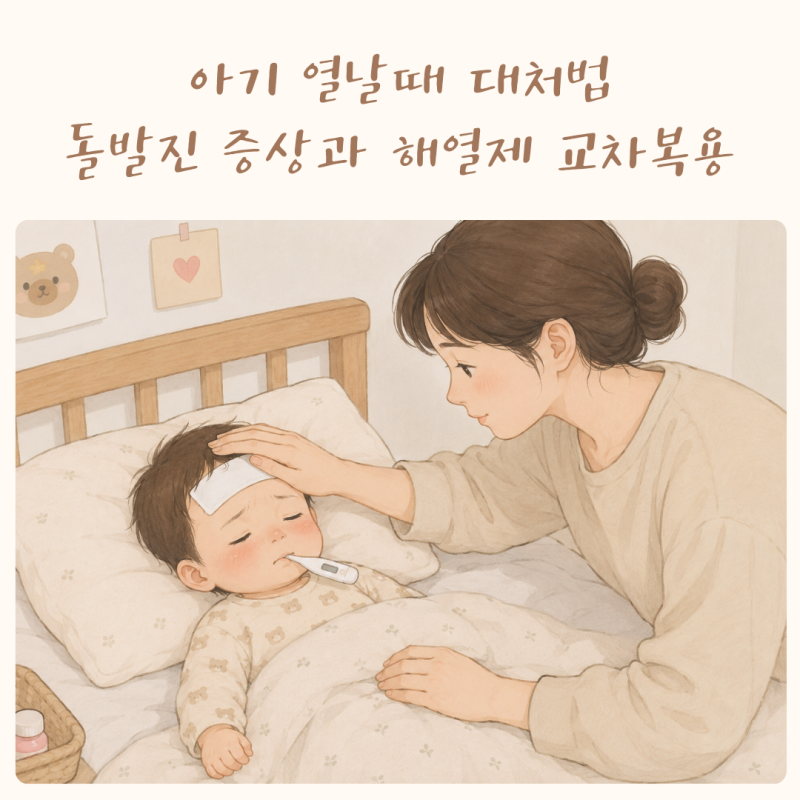 아기 열날때 대처법, 돌발진 증상과 해열제 교차복용 총정리