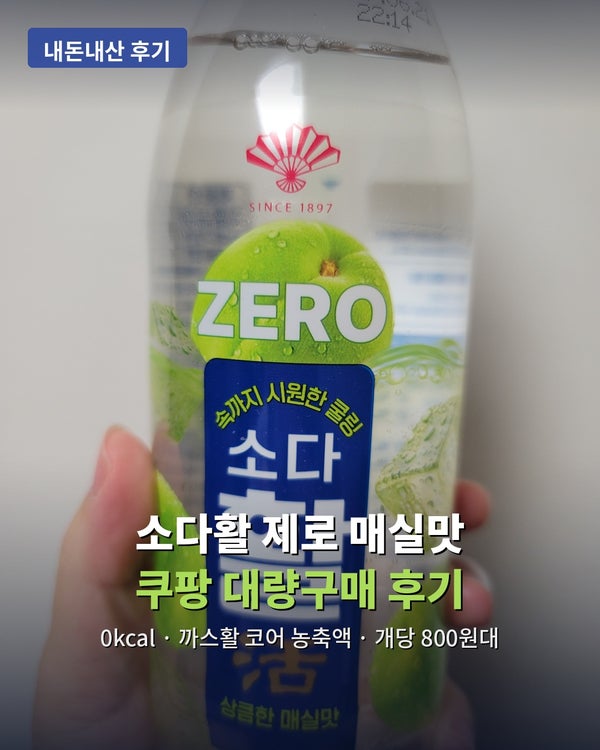 소다활 제로 매실맛 편의점 1+1보다 싸다고? 내돈내산 후기