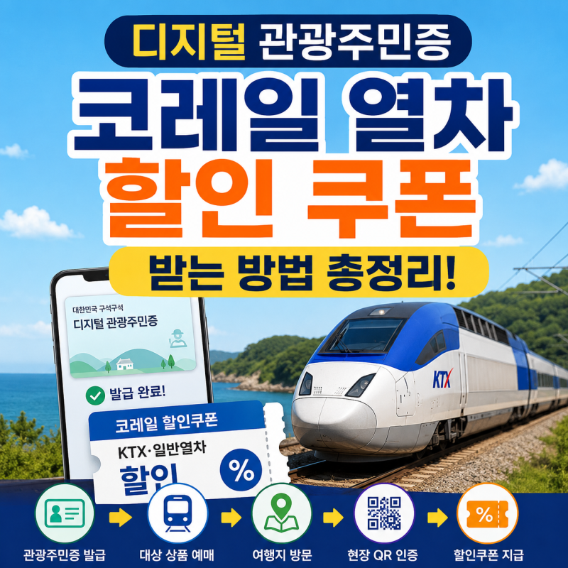 “관광주민증만 만들면 끝?” 디지털 관광주민증 코레일 열차 할인 쿠폰 받는 방법