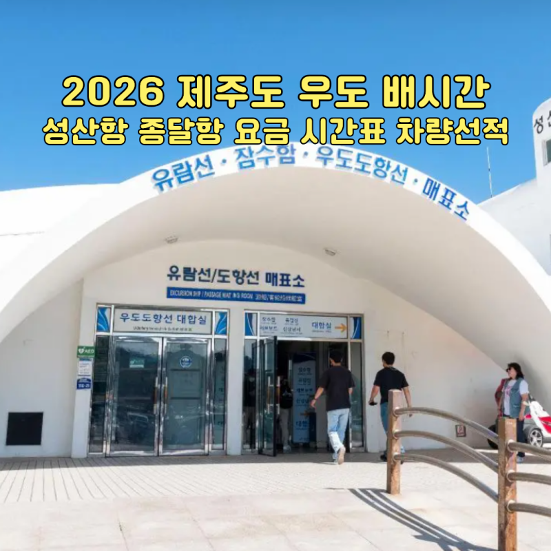 2026 제주도 커플 여행 우도 배시간 성산항 종달항 요금 시간표 차량선적 방법