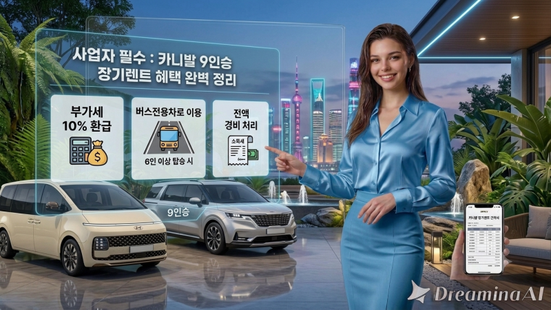 사업자라면 무조건 카니발 9인승? 부가세 환급부터 버스전용차로까지 장기렌트 혜택 완벽 정....