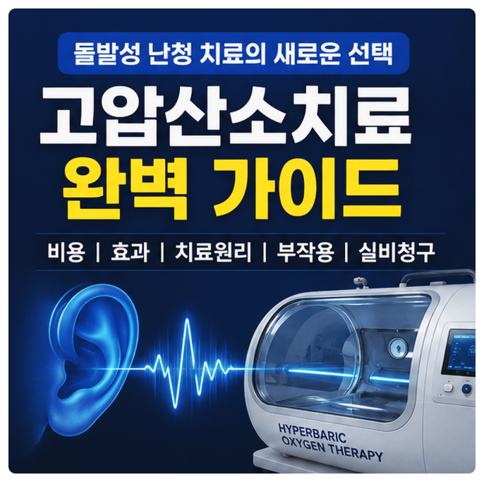 돌발성 난청 고압산소치료, 효과부터 비용·부작용·실비보험까지 총정리