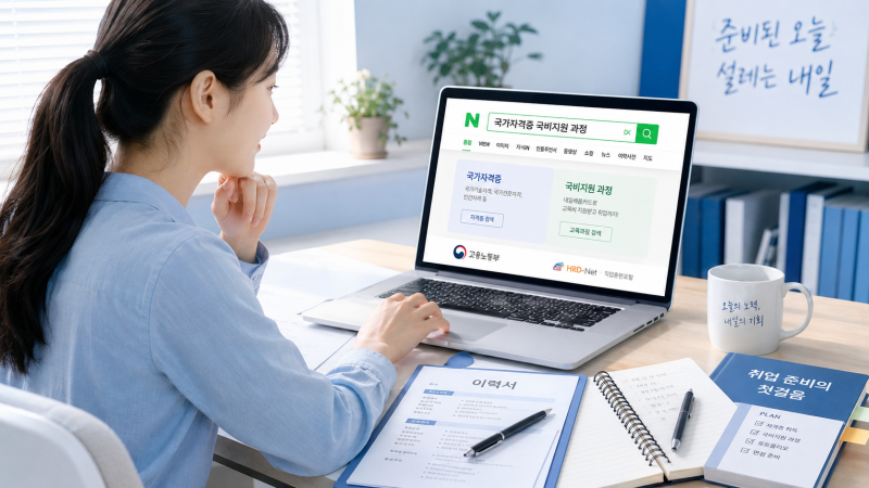 여자 취준생이 준비할 국가 자격증 종류와 국비 지원받는 방법!