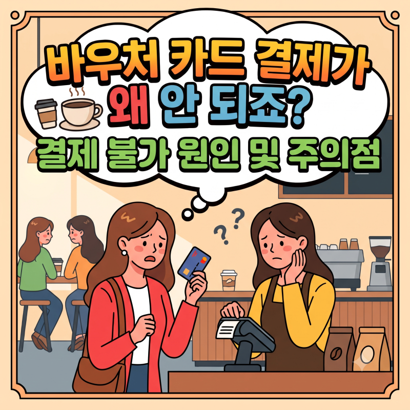 "바우처 카드 결제가 왜 안 되죠?" 결제 불가 원인 및 주의점
