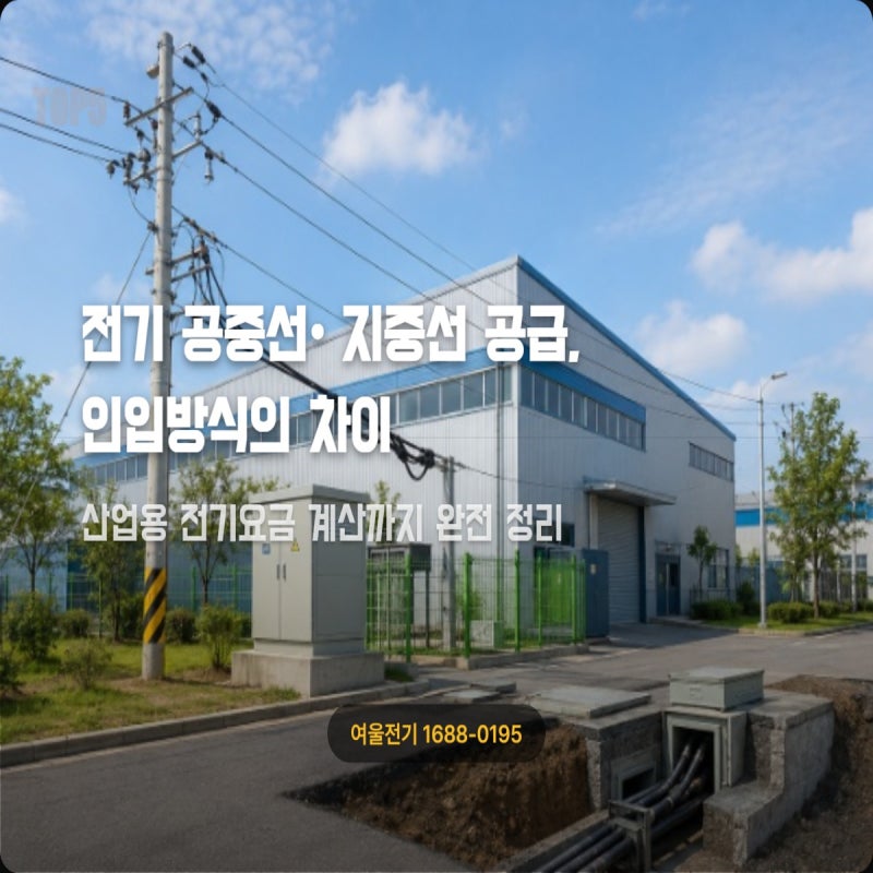 전기 공중공급 지중공급의 차이 완전 정리 - 산업용 전기요금