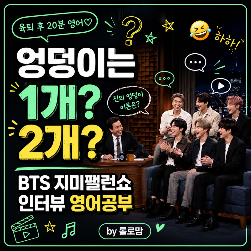 미국판 유퀴즈 지미팰런쇼 BTS 인터뷰 영어공부｜사람 엉덩이는 하나일까 두 개일까?