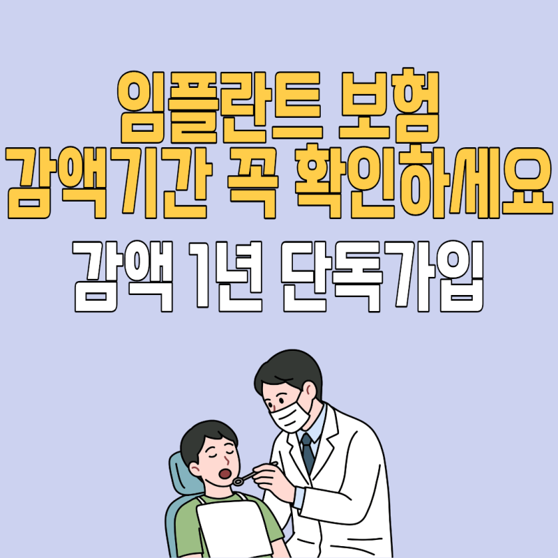 치아보험 임플란트 단독 가입, 1년 감액 후 전액 보장