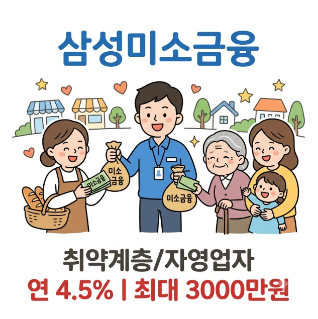 삼성미소금융재단 취약계층/자영업자 대출 신청 조건과 방법