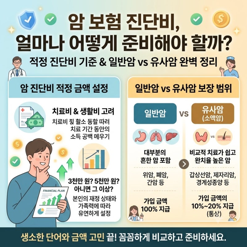 암 진단비 얼마가 적당할까? 일반암.유사암 보장 범위 확실하게 정리