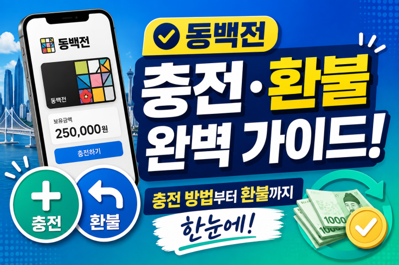 동백전 충전·환불 완벽 가이드! 충전 방법부터 환불까지 한눈에
