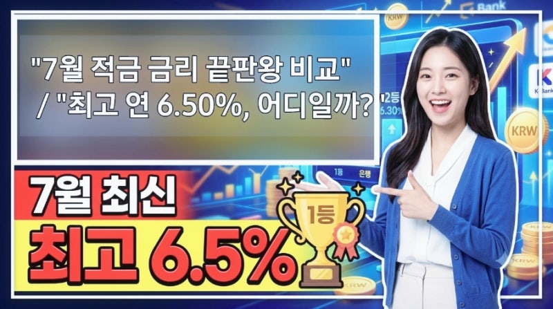 2026년 적금 추천 금리 비교 총정리 | 7월 최신 최고금리 6.5% 저축은행·신협·새마을금고