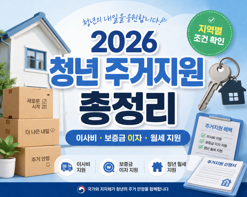2026 청년 이사비 지원 신청방법 총정리｜신혼부부 보증금 이자·청년 월세 지원까지
