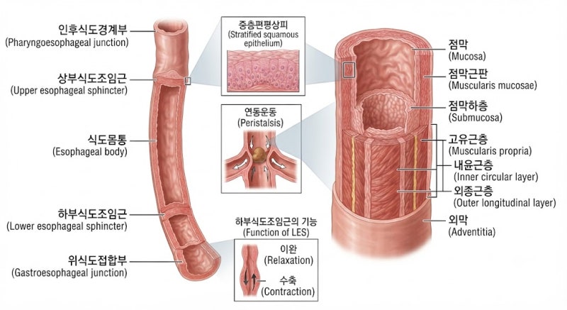 역류성식도염 증상 총정리 ① 물도 아프고 음식이 걸리는 이유, 목 이물감부터 바렛식도까지