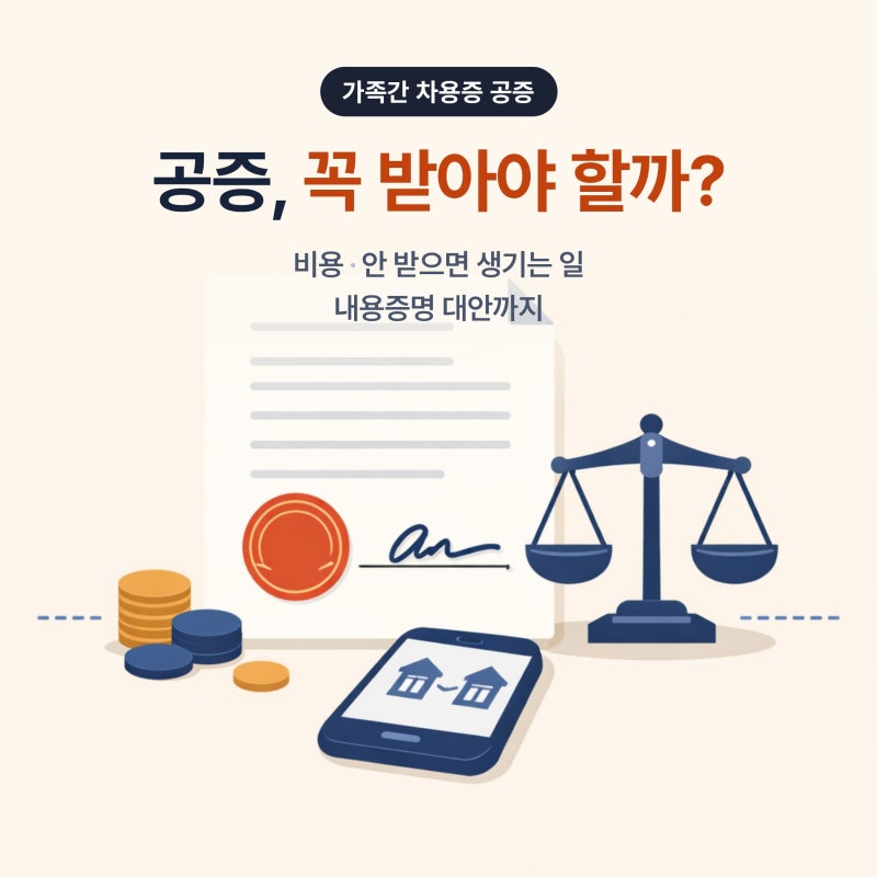 가족간 차용증 공증 비용 총정리 (안 받으면 생기는 일과 내용증명 대안)