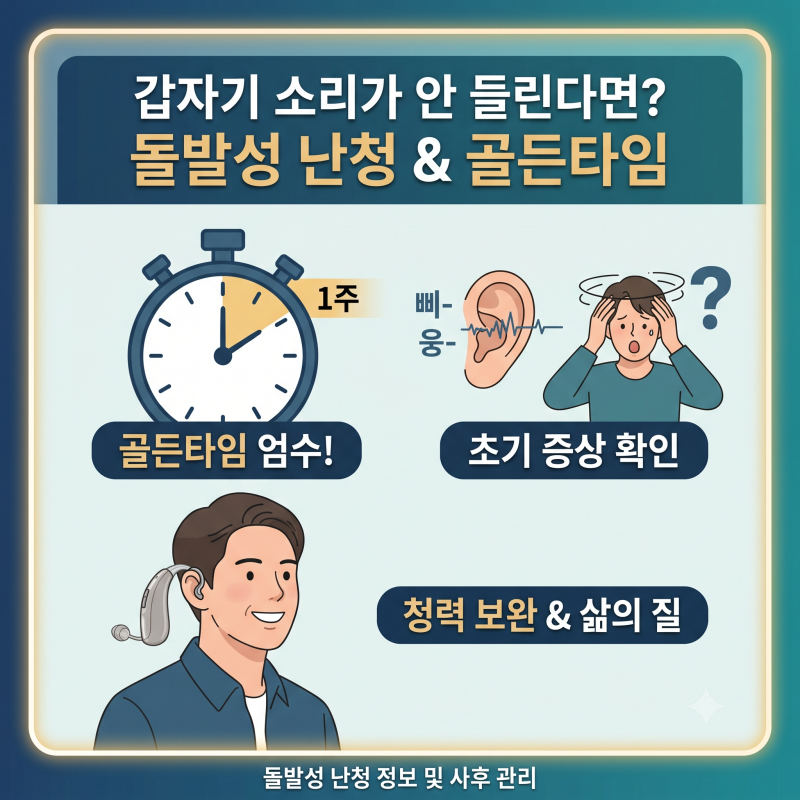 돌발성 난청, 단순 피로일까? 골든타임을 놓치면 안 되는 이유와 초기 증상 총정리