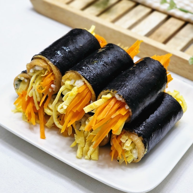 롤유부초밥 만들기 롤유부김밥 당근계란김밥 도시락메뉴