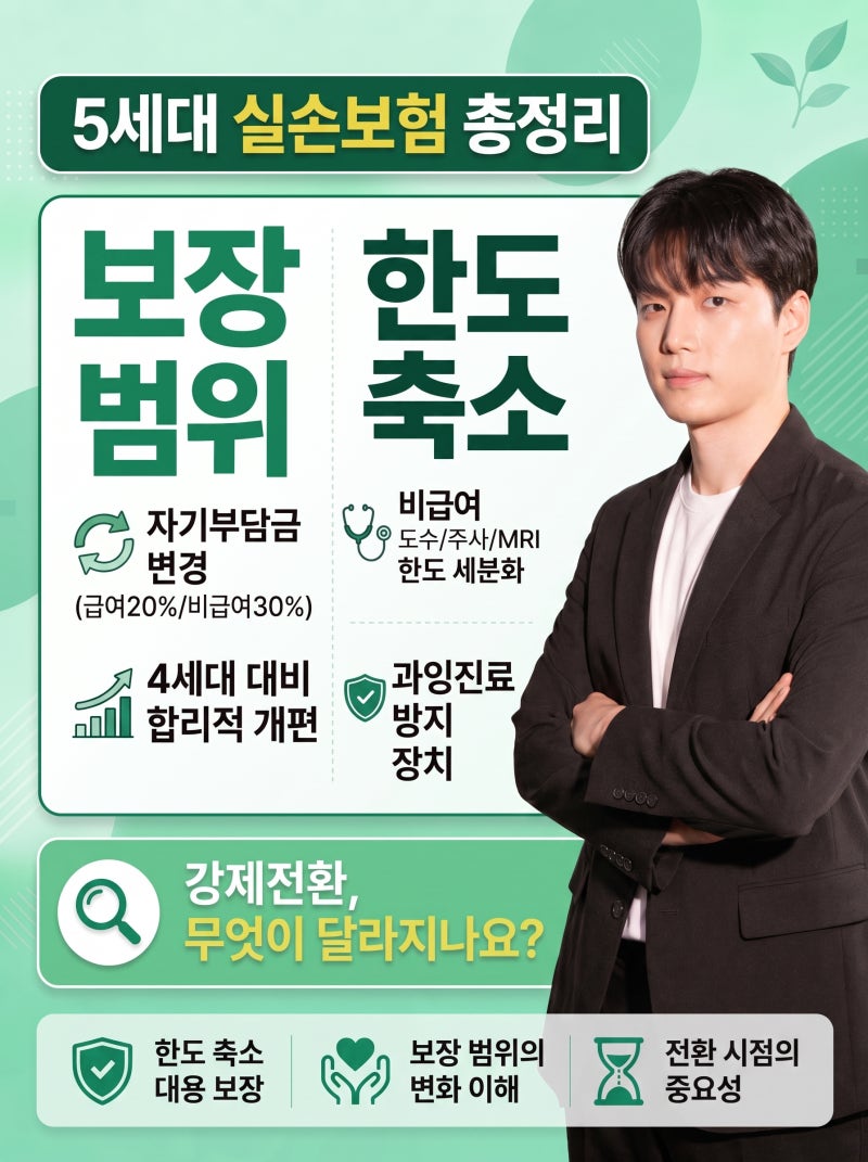 5세대 실손보험, 지금 갈아타야 할까요? 핵심 변화 정리