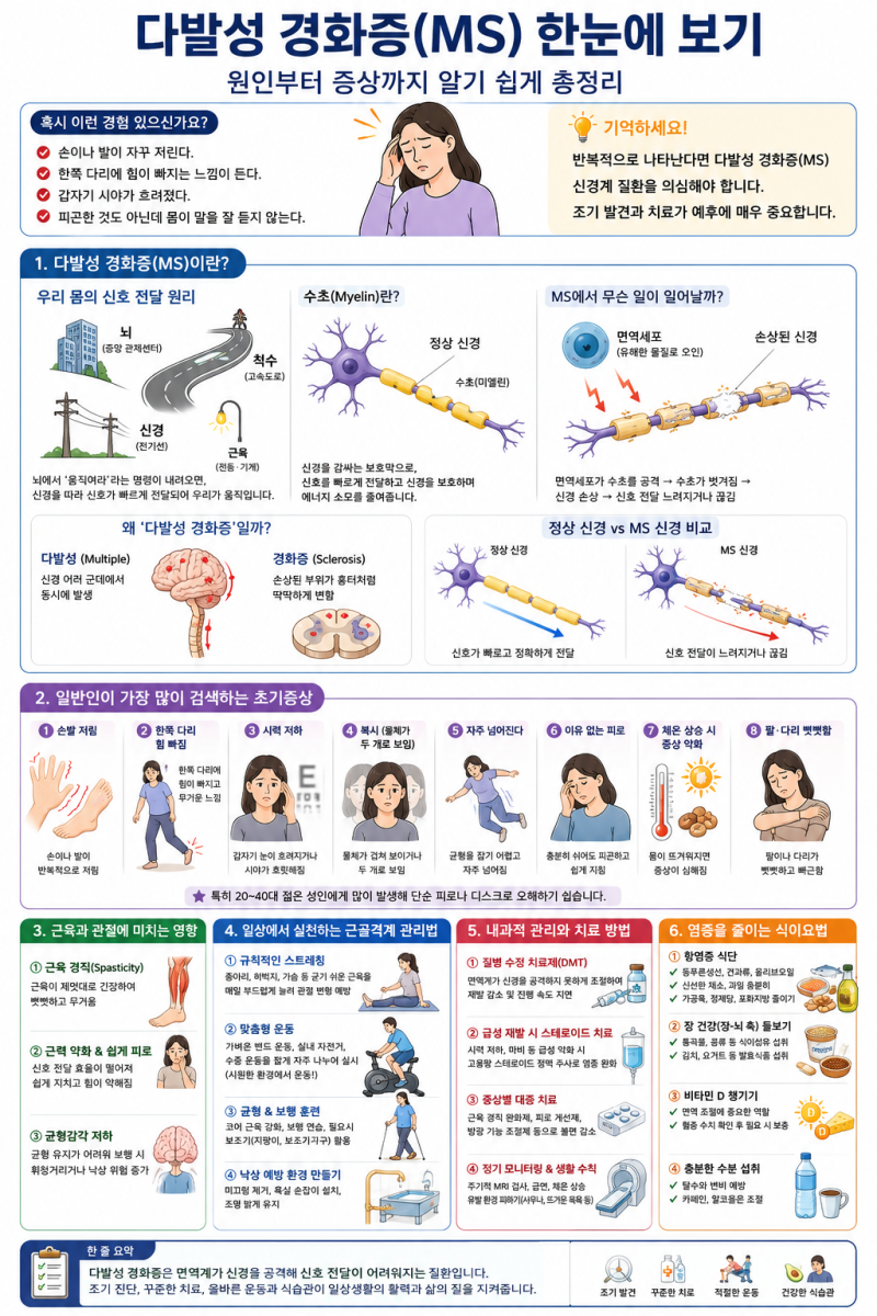 젊은 나이에 손발 저림과 시력저하가 나타난다면? 다발성 경화증 알아보기