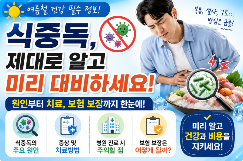 여름철 식중독, 병원 치료비 보험으로 보장 될까?