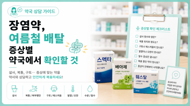 시흥 능곡동 장염약, 여름철 배탈 증상별 약국에서 확인할 것