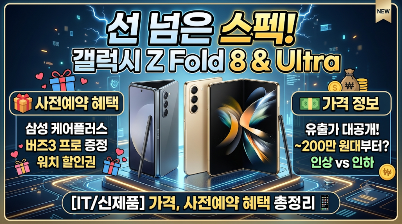 [IT/신제품] 선 넘은 스펙! 갤럭시 Z 폴드8 & 울트라 가격, 사전예약 혜택 총정리