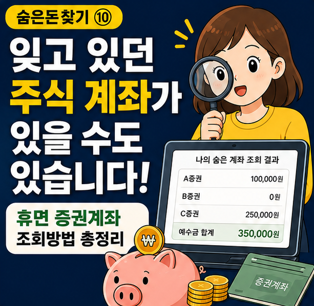 숨은 돈 찾기 ⑩ 잊고 있던 주식 계좌가 있을 수도 있습니다｜휴면 증권계좌 조회방법 총정....