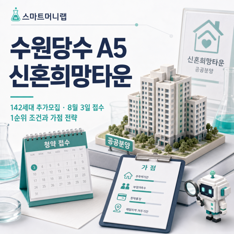 수원당수지구 A5블록 신혼희망타운 추가모집 142세대, 접수일정 분양가 자격조건 총정리