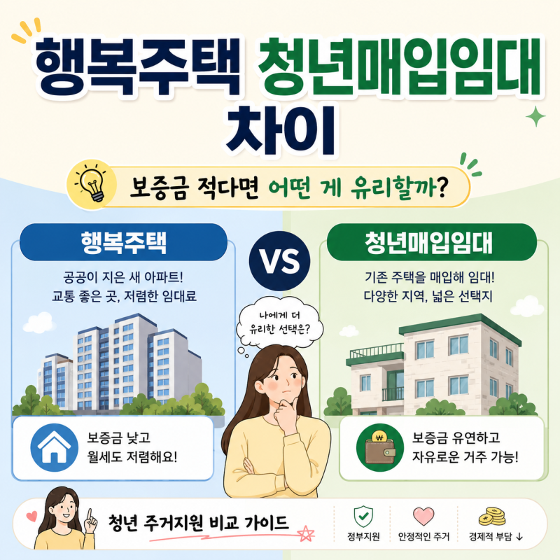 행복주택 청년매입임대 차이｜보증금 적다면 어떤 게 유리할까?