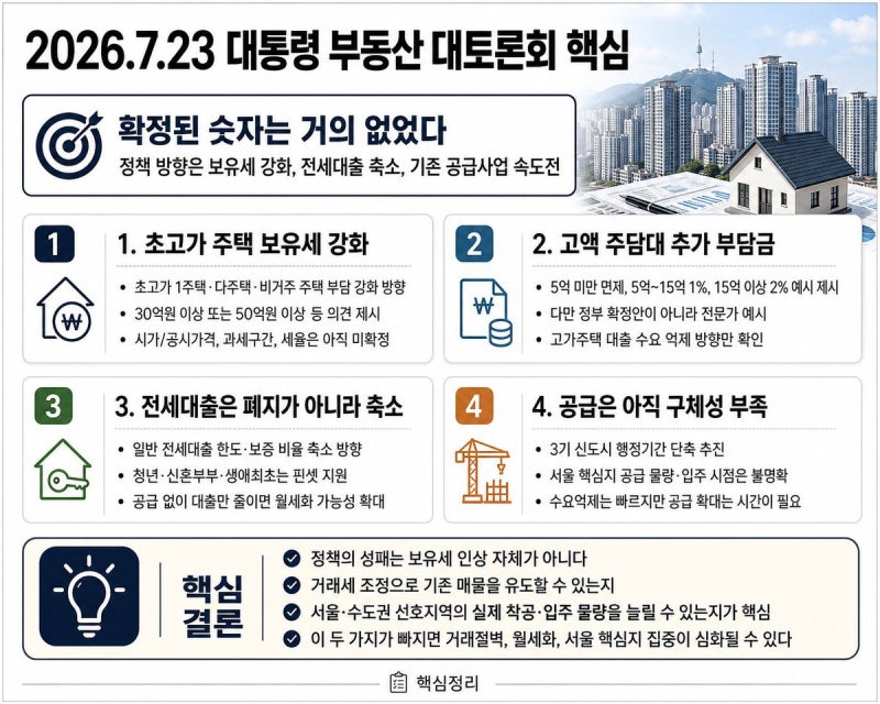 260724금 260723 대통령 부동산 국민 대토론회- 향후 부동산 정책의 방향을 국민과 함께 논의하....