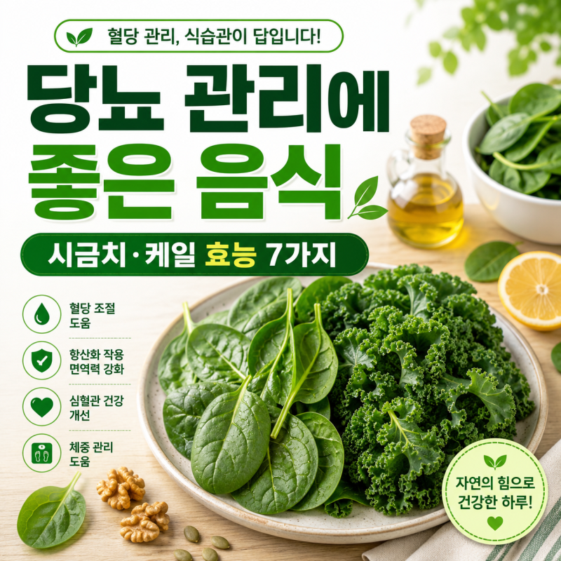 당뇨 관리에 좋은 음식 시금치·케일 효능 7가지｜혈당 식단에 활용하는 방법