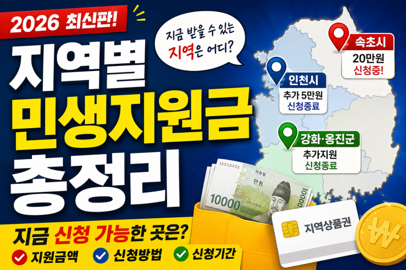 2026 지역별 민생지원금 총정리｜7월 24일 현재 신청 가능한 지역과 지원금액