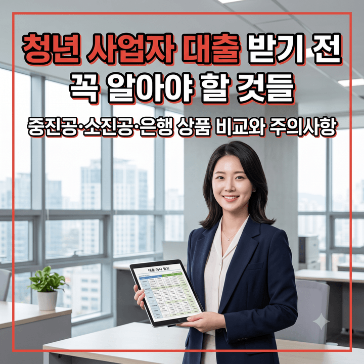 청년 사업자 대출 받기 전 꼭 알아야 할 것들, 중진공·소진공·은행 상품 비교와 주의사항