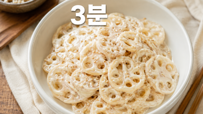 연근샐러드 만들기 아삭하게 데치는 시간 3분