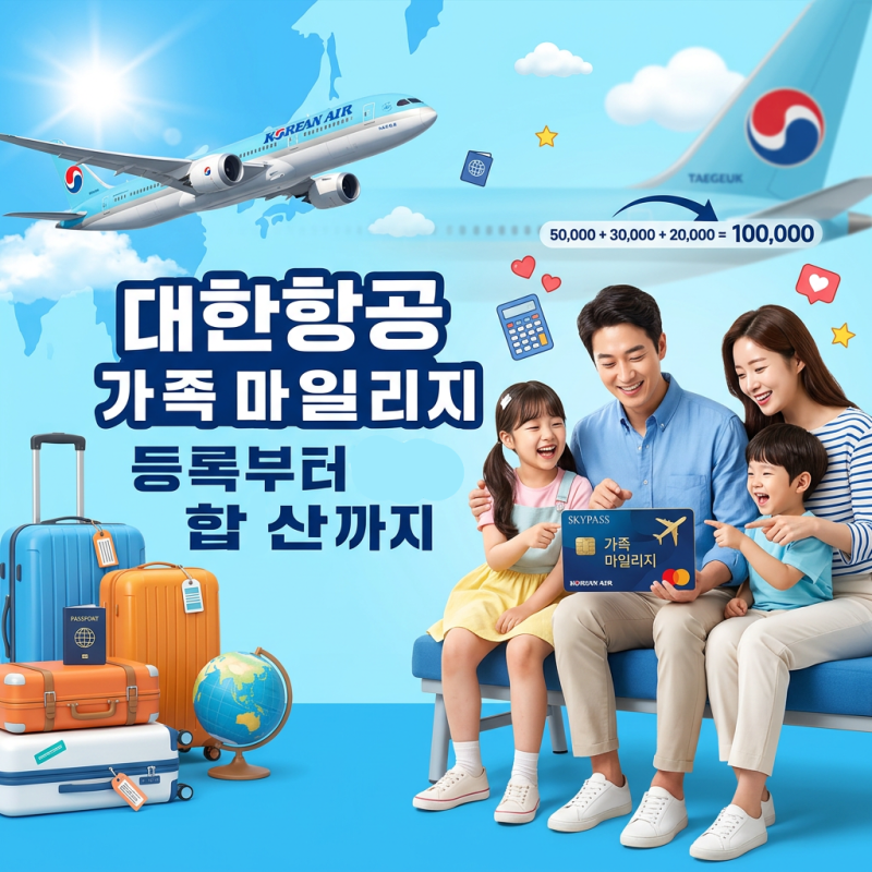 대한항공 마일리지 예매 사용가능 가족 범위, 합산 사용법까지 정리