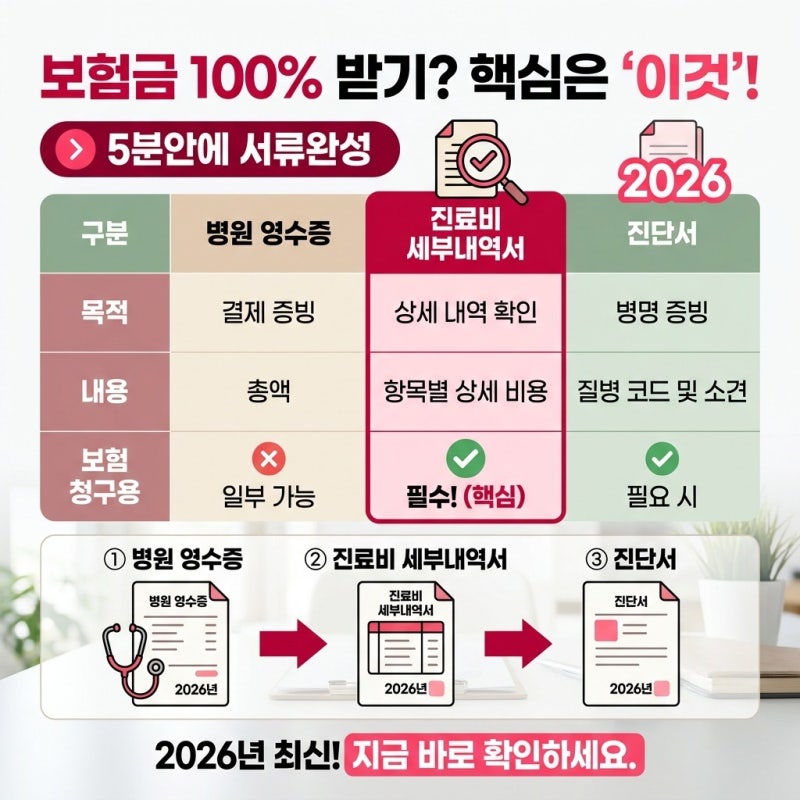 "이걸 빼먹으면 두 번 가야 해요" 병원 진료비 세부내역서 발급 보험금 청구 전에 꼭 준비해....