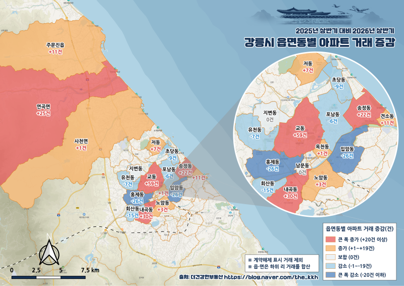강릉 부동산 아파트 거래량, 실제로 거래가 늘어난 지역은 어디일까?