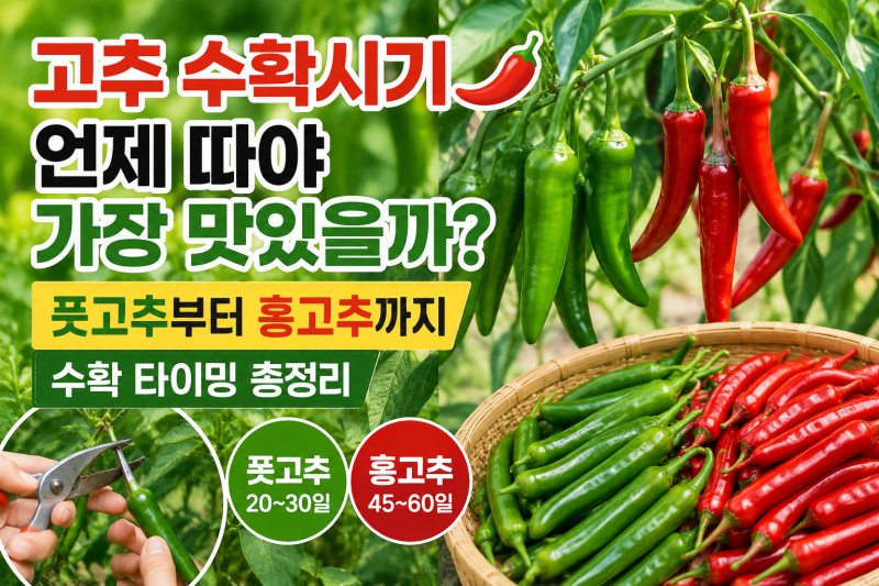 고추 수확시기 언제 따야 가장 맛있을까 | 풋고추부터 홍고추까지 수확 타이밍 총정리
