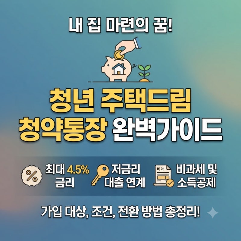 청년 주택드림 청약통장 조건, 금리 및 전환 방법 총정리 (2026년 기준)