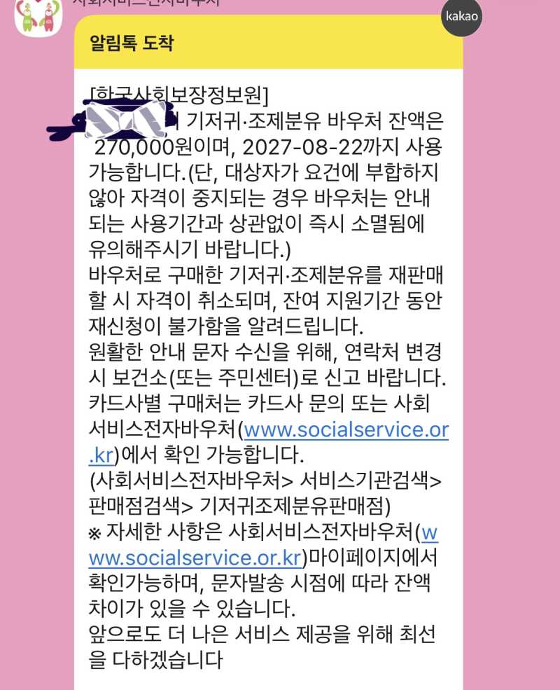 기저귀 바우처 사용 후 잔액 확인하는 법(+ 사용처 총정리)