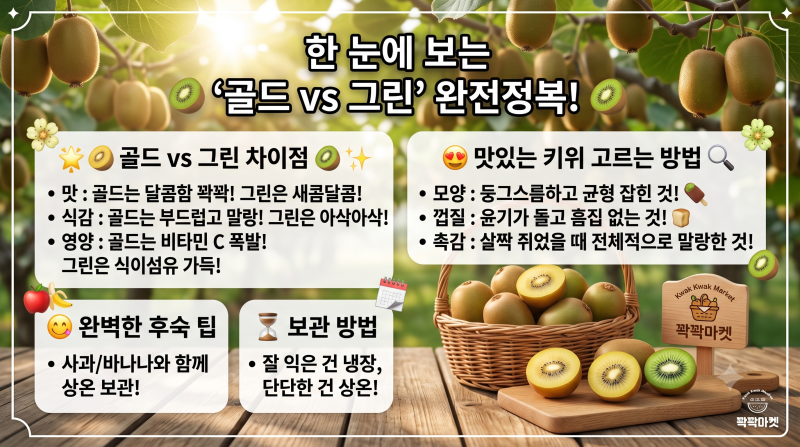 골드키위 vs 그린키위 차이점, 맛있는 키위 고르는 법 총정리!