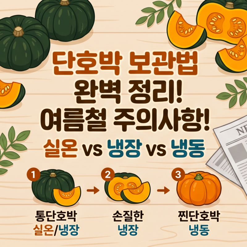 단호박 보관법 여름철 주의사항! 꼭지는? "실온, 냉장, 냉동 보관 방법 완벽 정리"