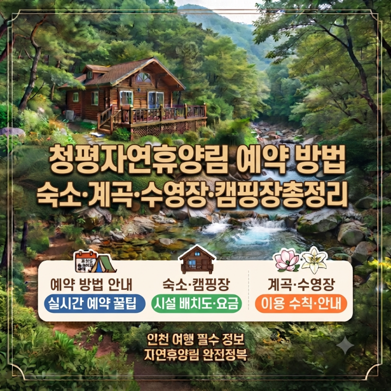 청평자연휴양림 예약 방법, 숙소·계곡·수영장 총정리
