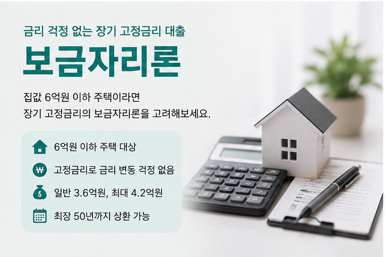 보금자리론 총정리｜6억원 이하 주택·고정금리·대출한도 확인