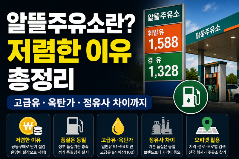 알뜰주유소란? 일반 주유소보다 저렴한 이유 총정리 (+고급유·옥탄가·정유사 차이)